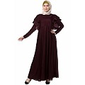 Designer velvet Bridal abaya- Maroon Designer velvet Bridal abaya- Maroon